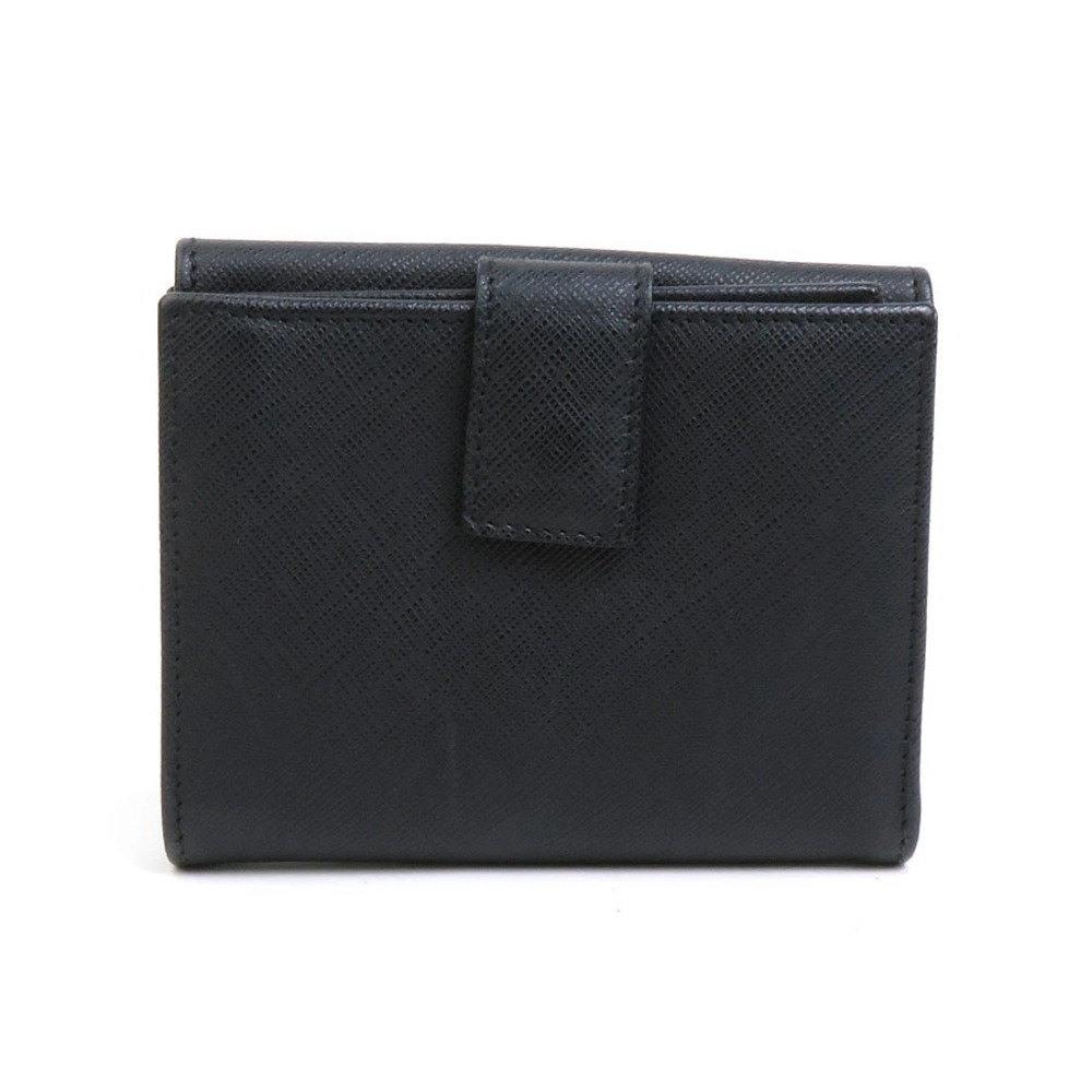 Salvatore Ferragamo black fold bi leather Gancini silver wallet Black Silver
